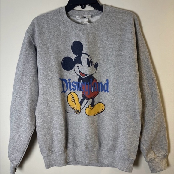 Disney Tops - Disneyland Mickey Mouse Crewneck Sweatshirt Gray Size S Minimal Vintage Style
